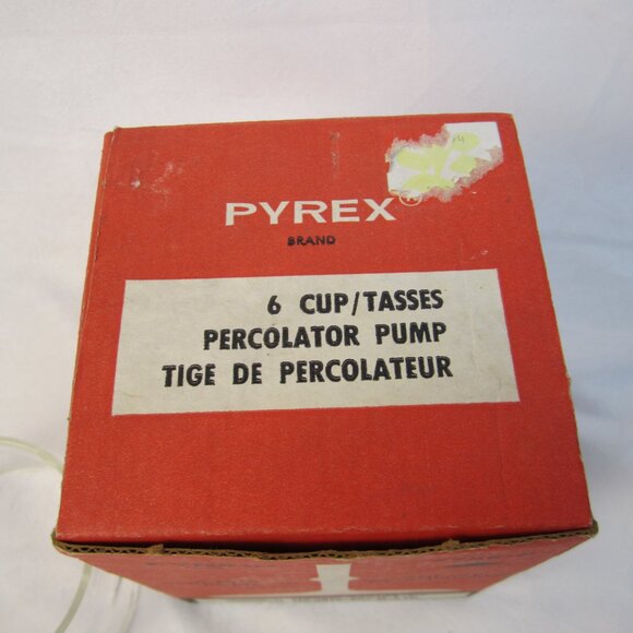 Pyrex 6 cup Percolator Pump 7756-P with Basket & Box - Used - Picture 2 of 12